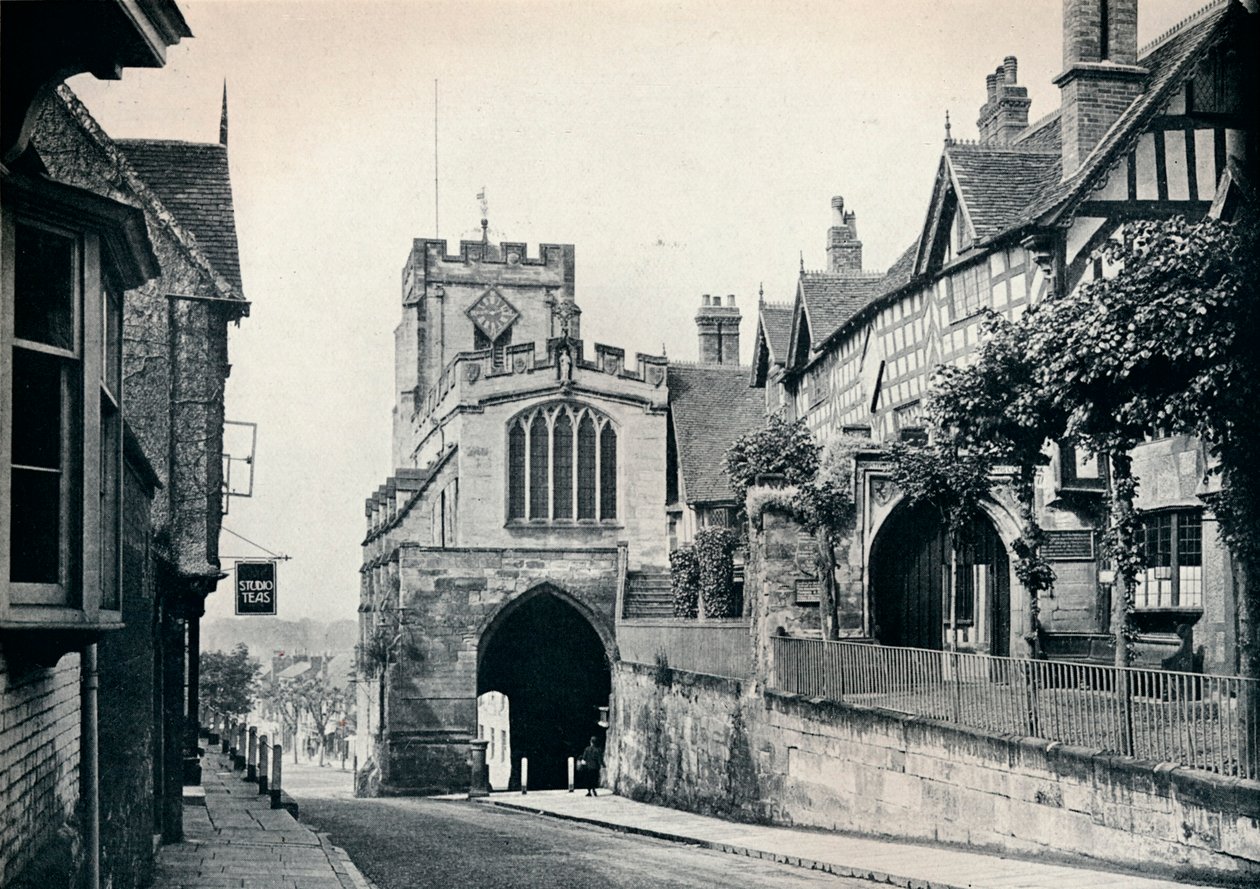 St James Church over West Gate, Warwick, Warwickshire, 1929 af BC Clayton