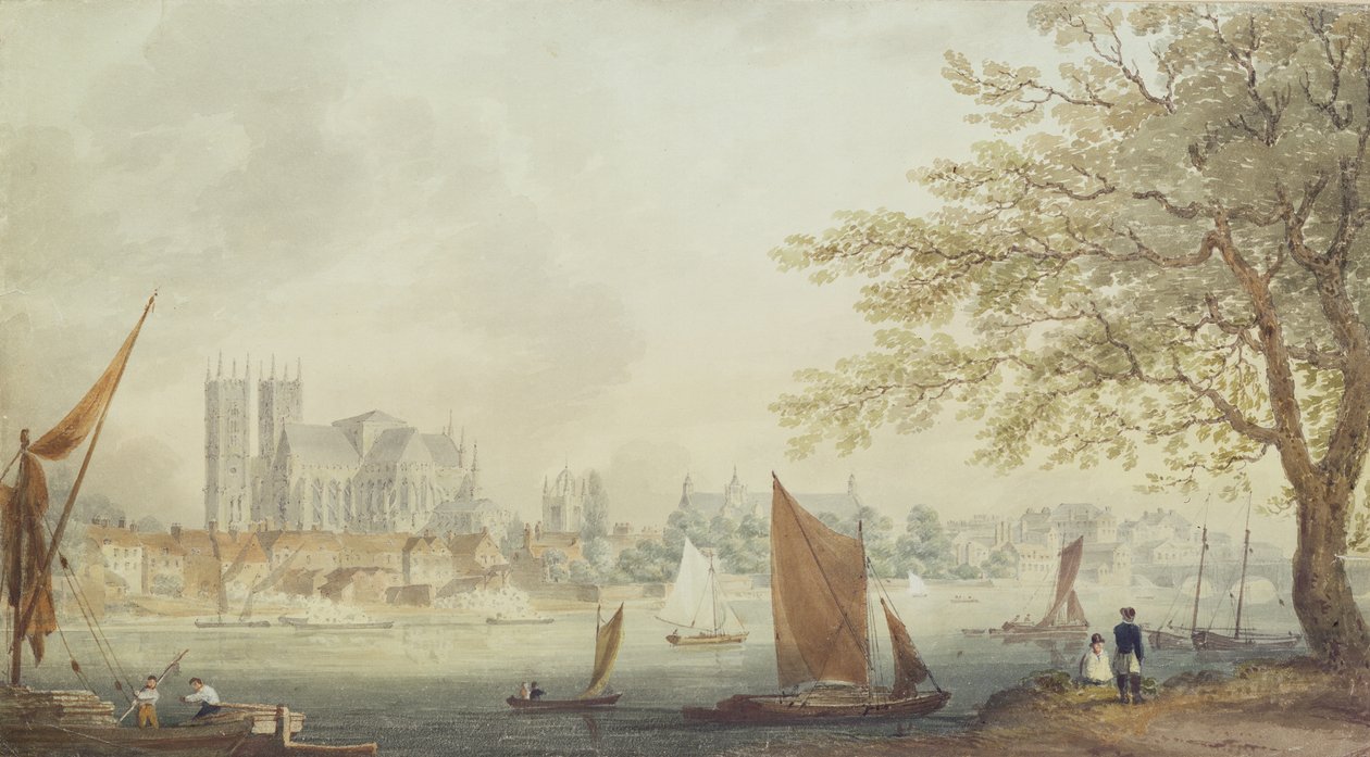Fra Lambeth Walk, 1792 (akvarel på papir) af B.W. Turner