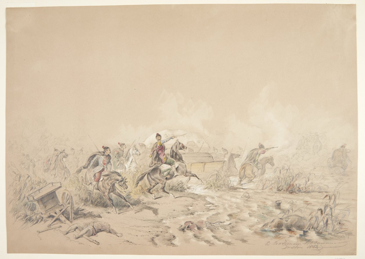 Krigsscene af B. Bachmann Hohmann