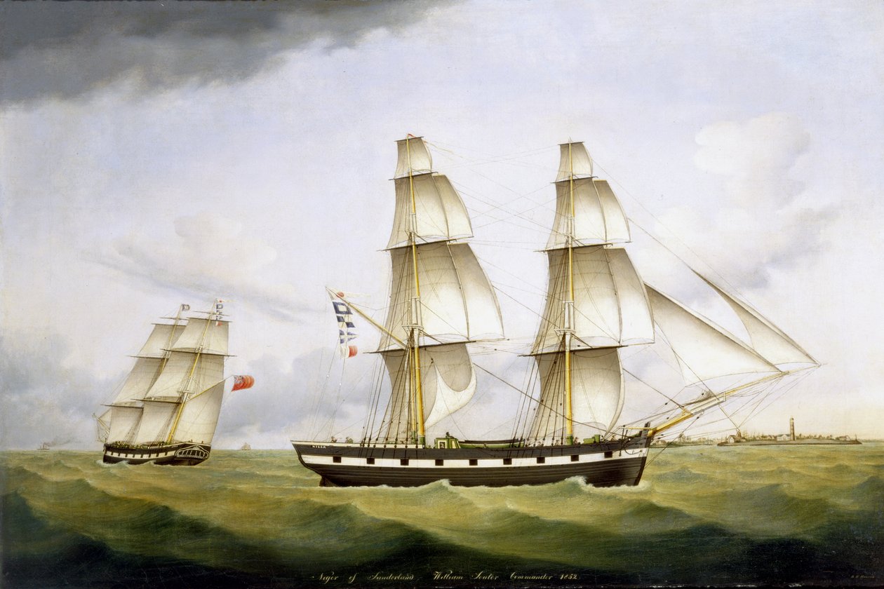 Niger af Sunderland, kommandør William Souter, 1852 af B. H. Hansen