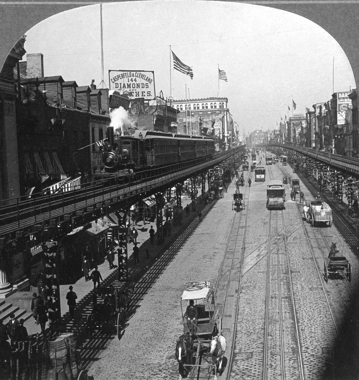 The Bowery, New York, USA, 1900. af B. L. Singley