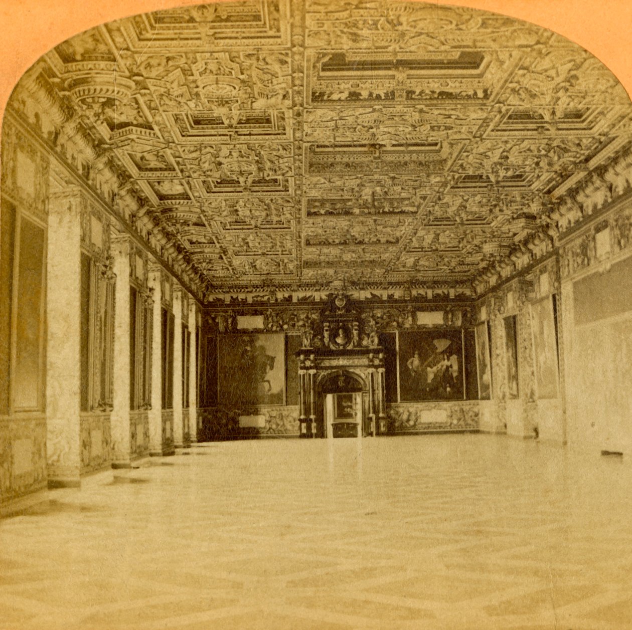 Sir Knights Hall, Slot Frederiksborg, verdens fineste, Danmark, 1897. af B. W. Kilburn