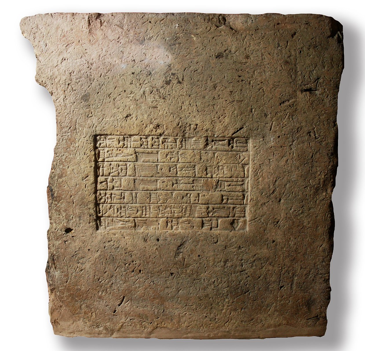 Ler mursten indskrevet med navnet på kong Nebukadnezar II, konge af Babylon, ca. 604-561 f.Kr. (ler) af Babylonian