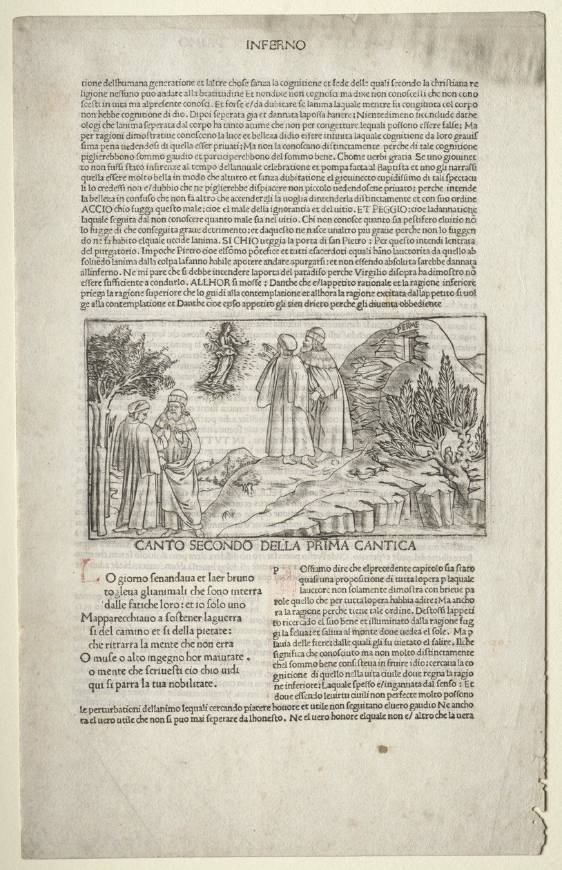 Dante og Virgil med Beatrices syn, ca. 1481-1485. af Baccio Baldini
