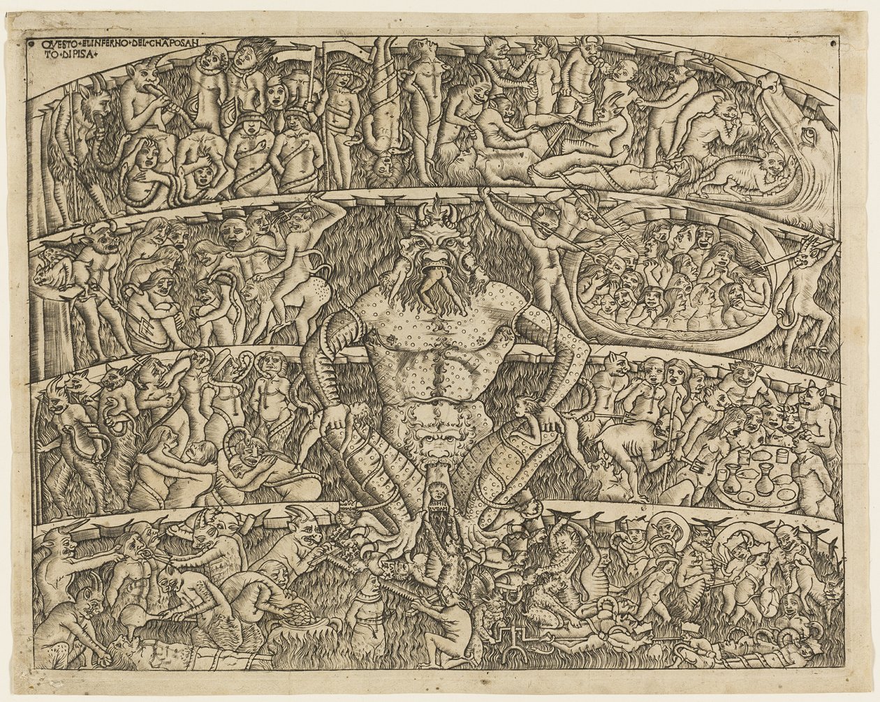 Infernoet ifølge Dante, fra Campo Santo Frescos i Pisa af Baccio Baldini