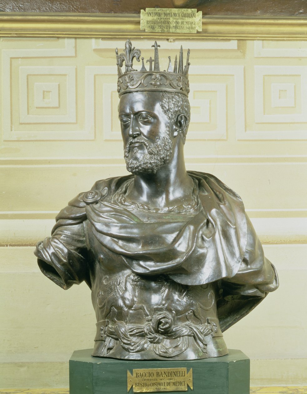Portrætbuste af Cosimo I de Medici (1519-74) ca. 1557 (bronze) af Baccio Bandinelli