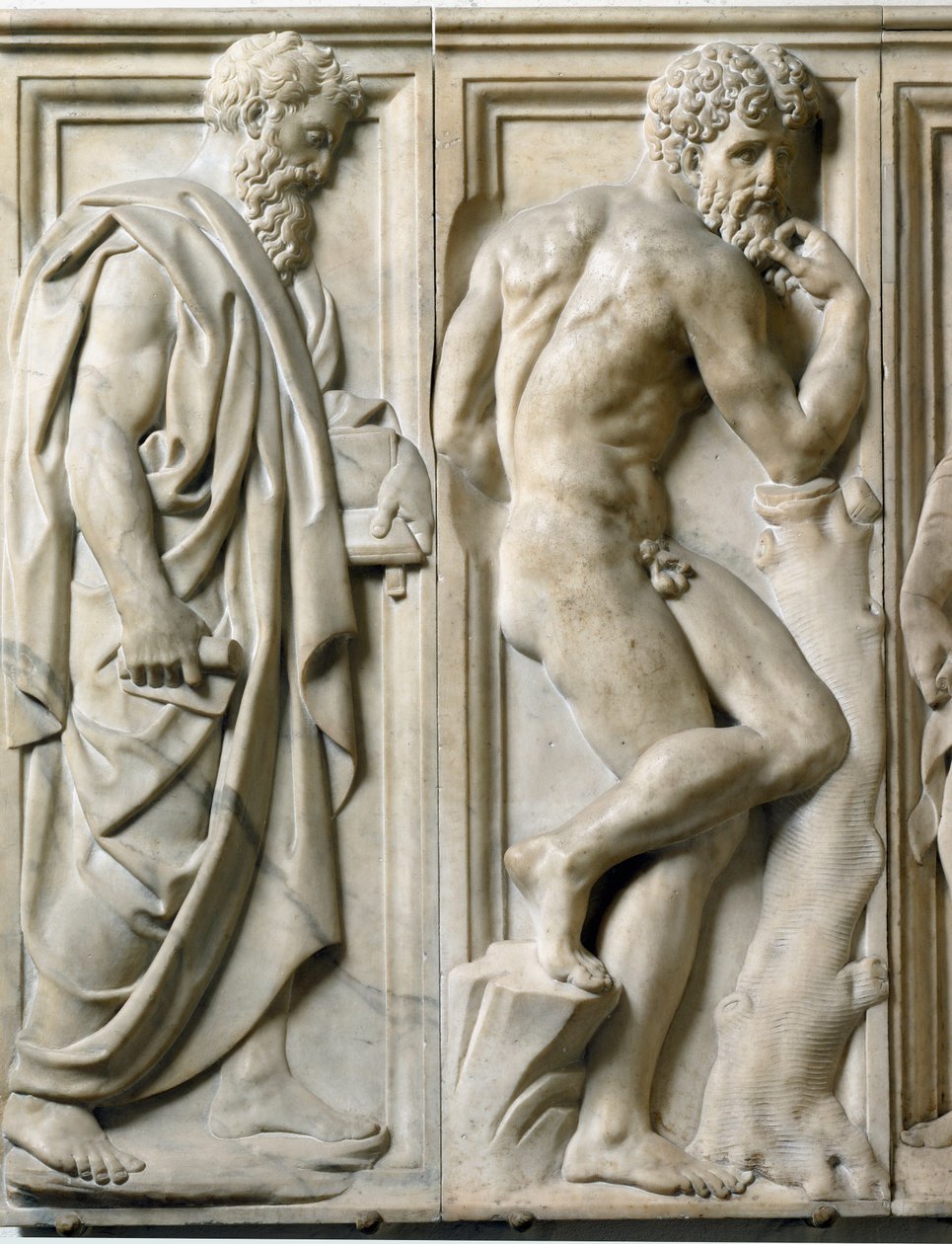 Profeten og Ignudo Lavt marmorrelief af Baccio Bandinelli (1493-1560) af Baccio Bandinelli