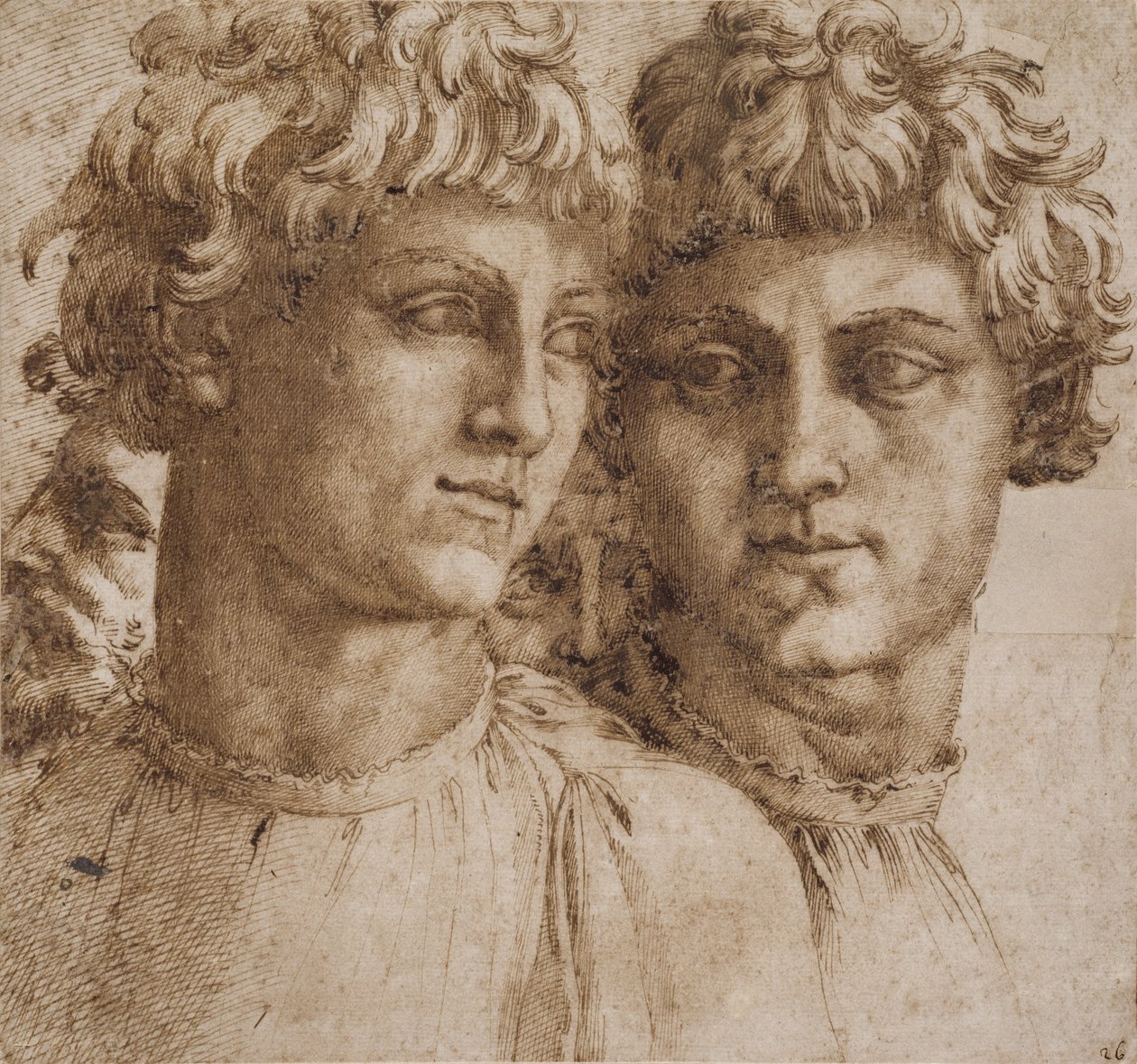 To studier af hovedet af en ungdom, ca. 1550 af Baccio Bandinelli