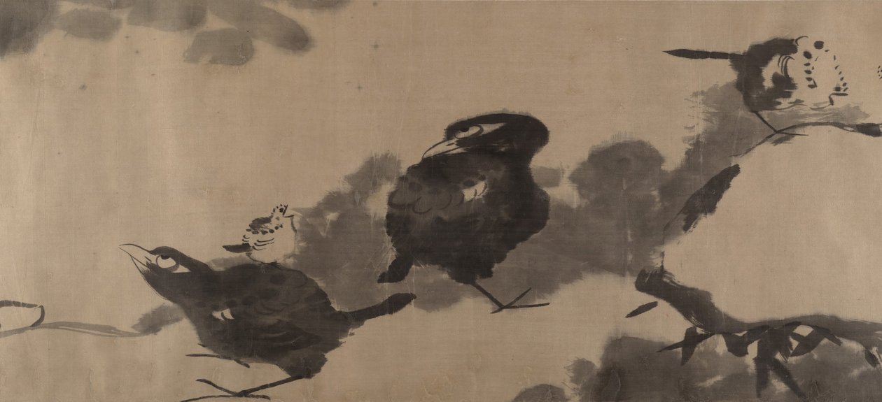 Fugle i en lotusdam, ca. 1690. af Bada Shanren