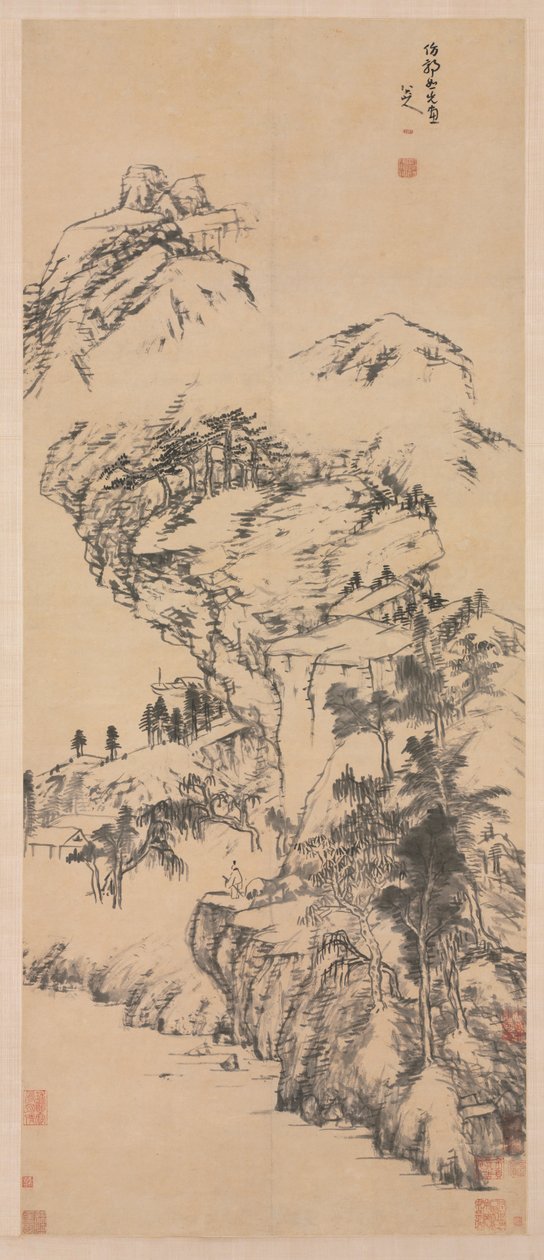 Landskab efter Guo Zhongshu, midten af 1600-tallet-1705. af Bada Shanren