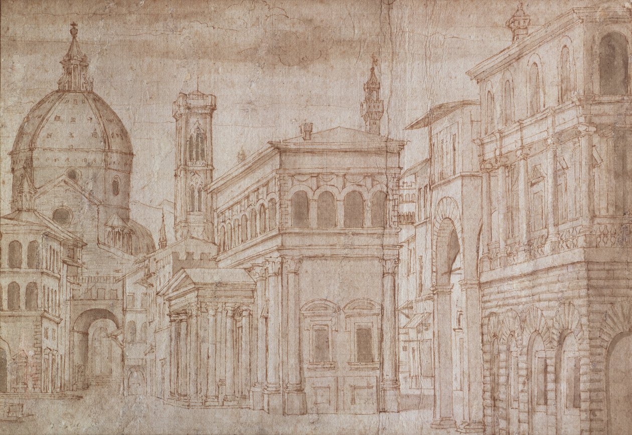 Arkitektonisk Capriccio af Baldassare Lanci