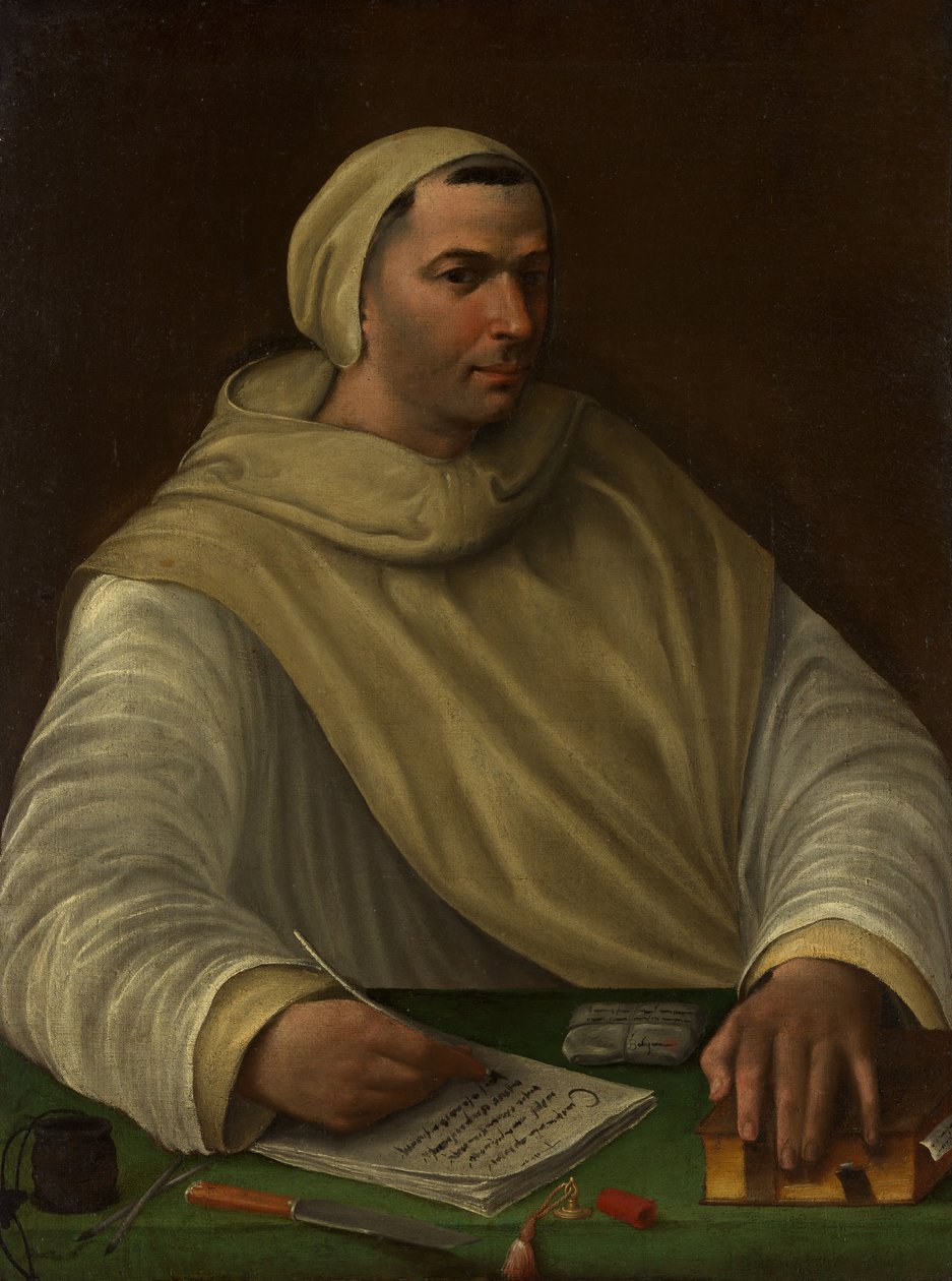 Portræt af en Olivetan Munk. af Baldassare Peruzzi
