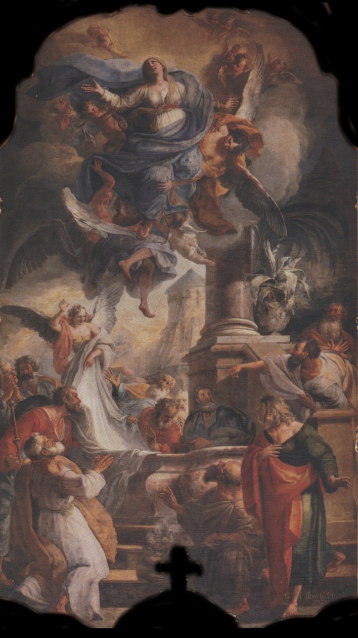 Højaltarark: Antagelse af Maria af Balthasar Augustin Albrecht