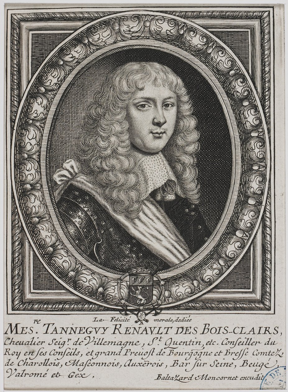 Portræt af Tanneguy Regnault des Boisclairs af Balthasar Montcornet af Balthazar Moncornet