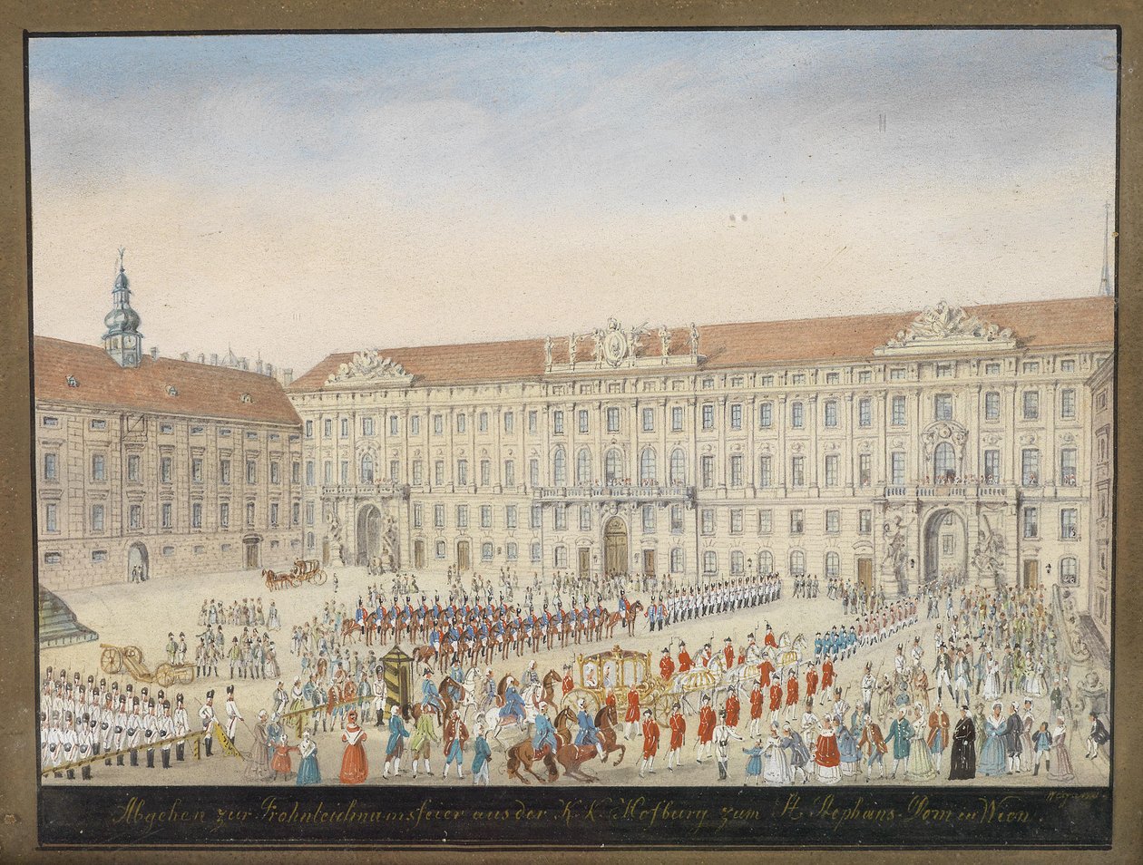 Afgang til Corpus Christi -fejringen fra k. k. Hofburg til Stefanskatedralen i Wien af Balthasar Wigand