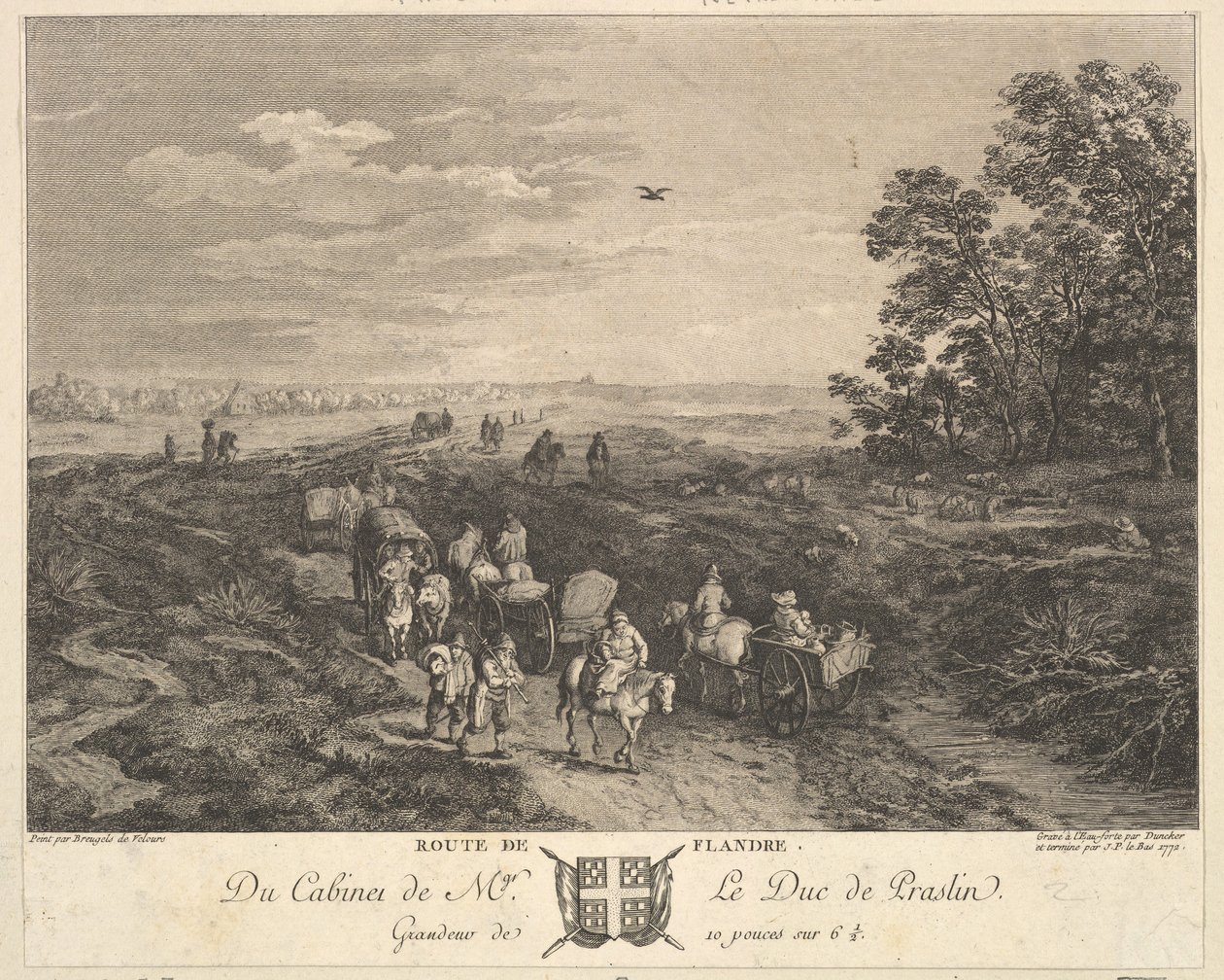 Flanders Road Route de Flandre efter et maleri i samlingen af Duc de Praslin, 1772 af Balthasar Anton Dunker
