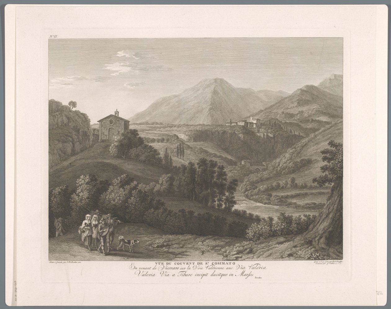 Udsigt over San Cosimato Udsigt over klosteret St. Cosimato (titel på objekt) Suite med VI Udsigt over Roms omgivelser (...) (serietitel) af Balthasar Anton Dunker