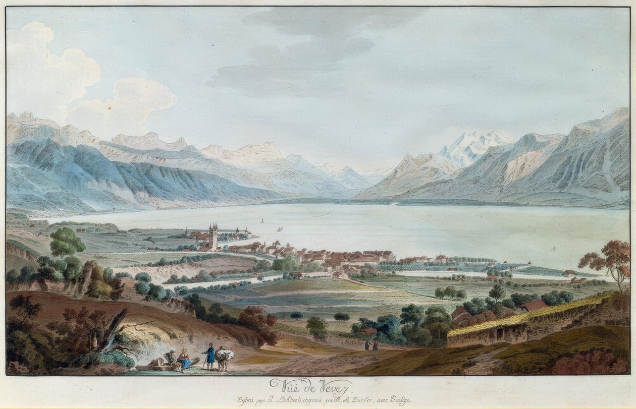 Udsigt over Vevey af Balthasar Anton Dunker