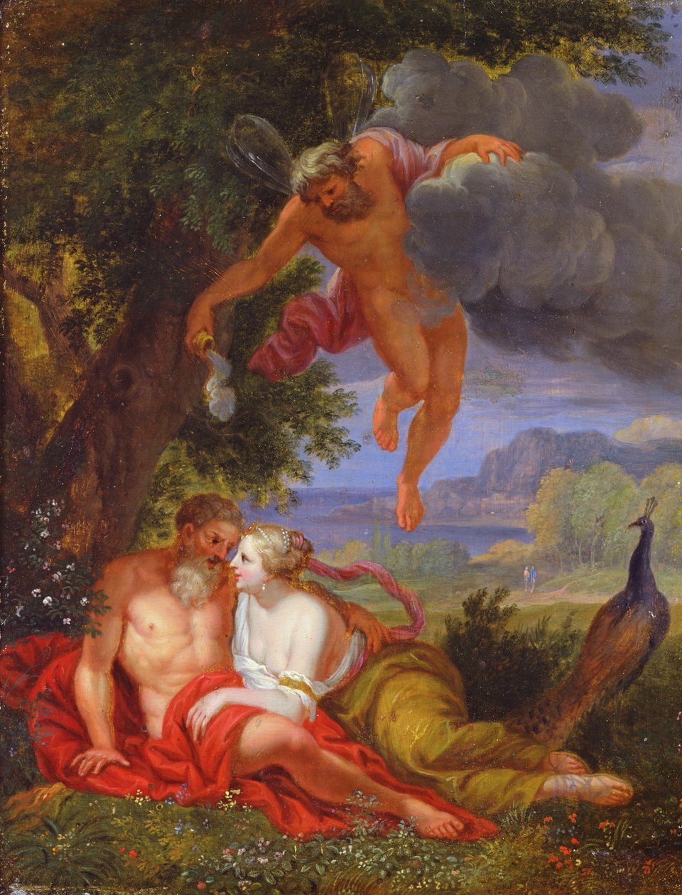 Hypnos sender Jupiter og Juno i seng af Balthasar Beschey