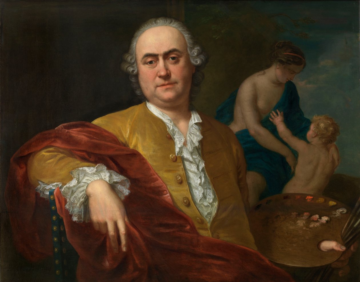 Selvportræt (olie på lærred) af Balthasar Beschey