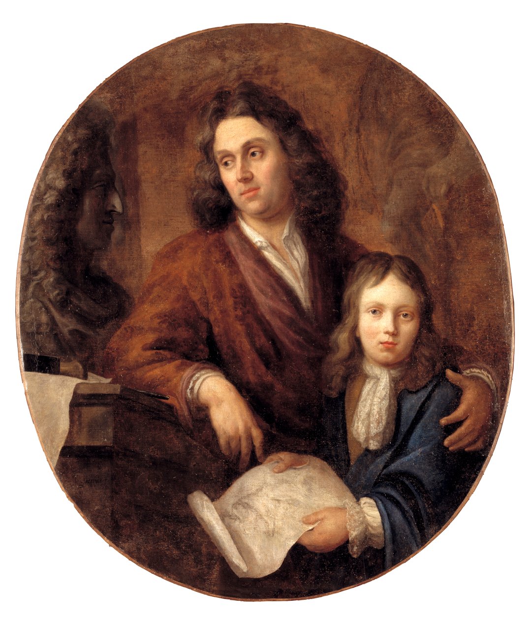 Billedhuggeren Willem Kerrickx og hans søn Willem Ignatius af Balthasar Beschey