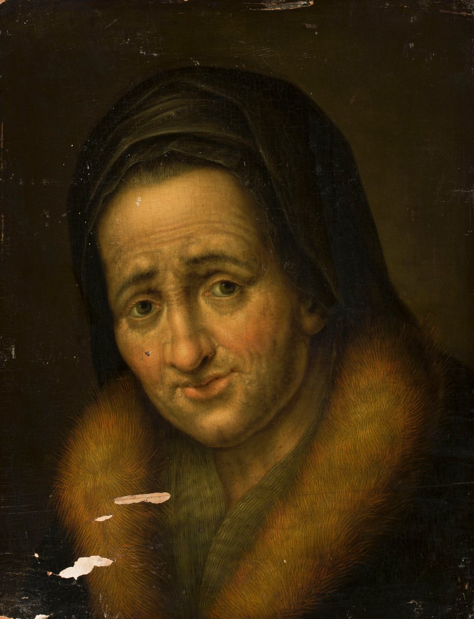 Portræt af en ældre kvinde af Balthasar Denner