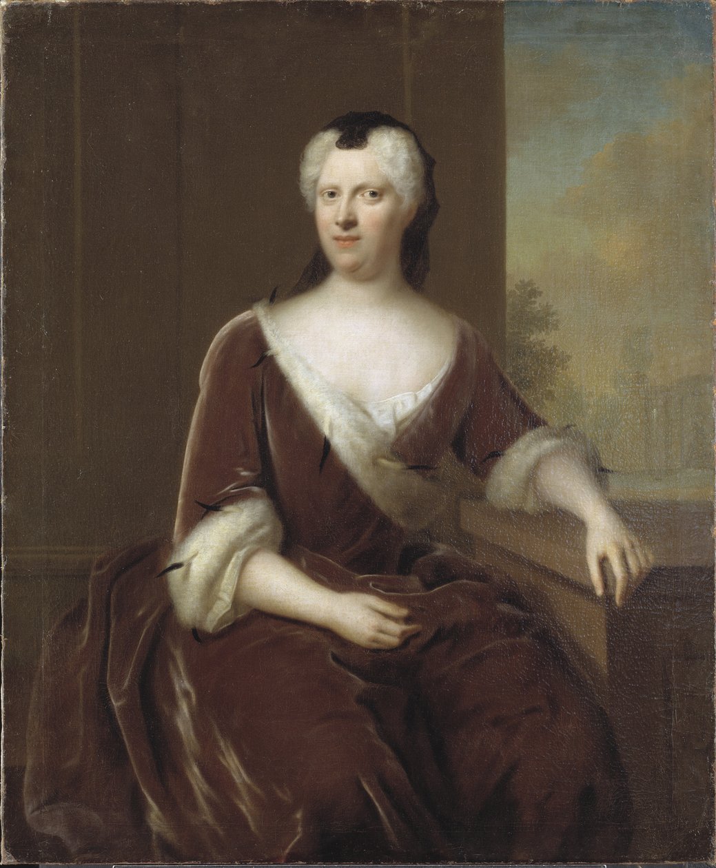 Prinsesse Albertine Frederique de Bade Durlach - Portræt af markgrevinen Albertina Frederica af Baden-Durlach (1682-1755), af Denner, Balthasar (1685-1749). Olie på lærred. Mål: 124x102 cm. Nationalmuseet i Stockholm af Balthasar Denner
