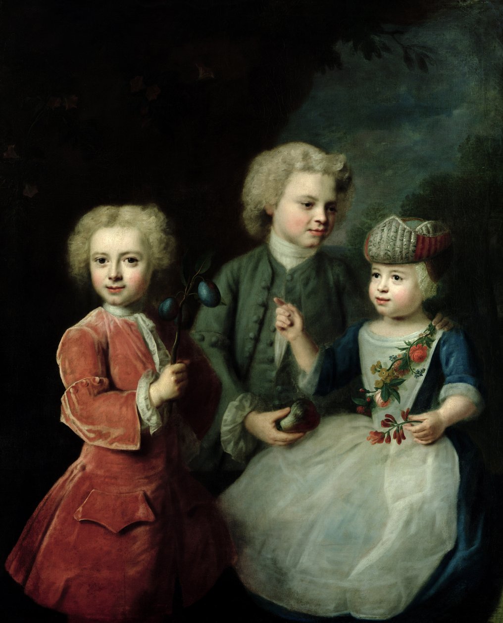 Børn af rådmand Barthold Heinrich Brockes (1680-1747) af Balthasar Denner