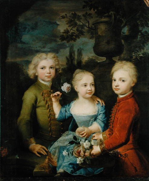 Børn af rådmand Barthold Heinrich Brockes (1680-1747) af Balthasar Denner