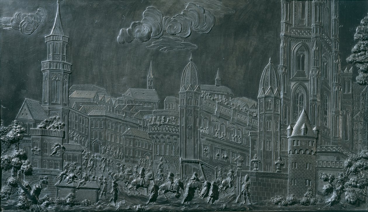 Kroningsoptoget af kejser Franz I Stephan von Lorraine i Frankfurt am Main den 10. oktober 1745 af Balthasar Ferdinand Moll