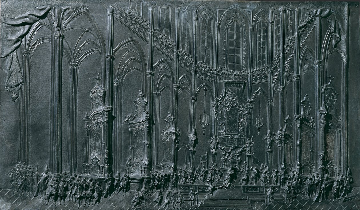 Kroningen af ​​Maria Theresia i Prags katedral som "konge" af Bøhmen den 12. maj 1743 af Balthasar Ferdinand Moll