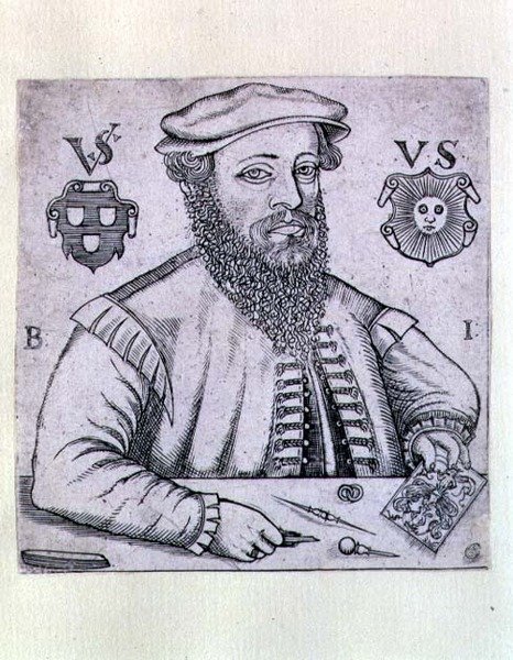 Portræt af Virgilius Solis (1514-62) tysk trykkeri af Balthasar Jenichen