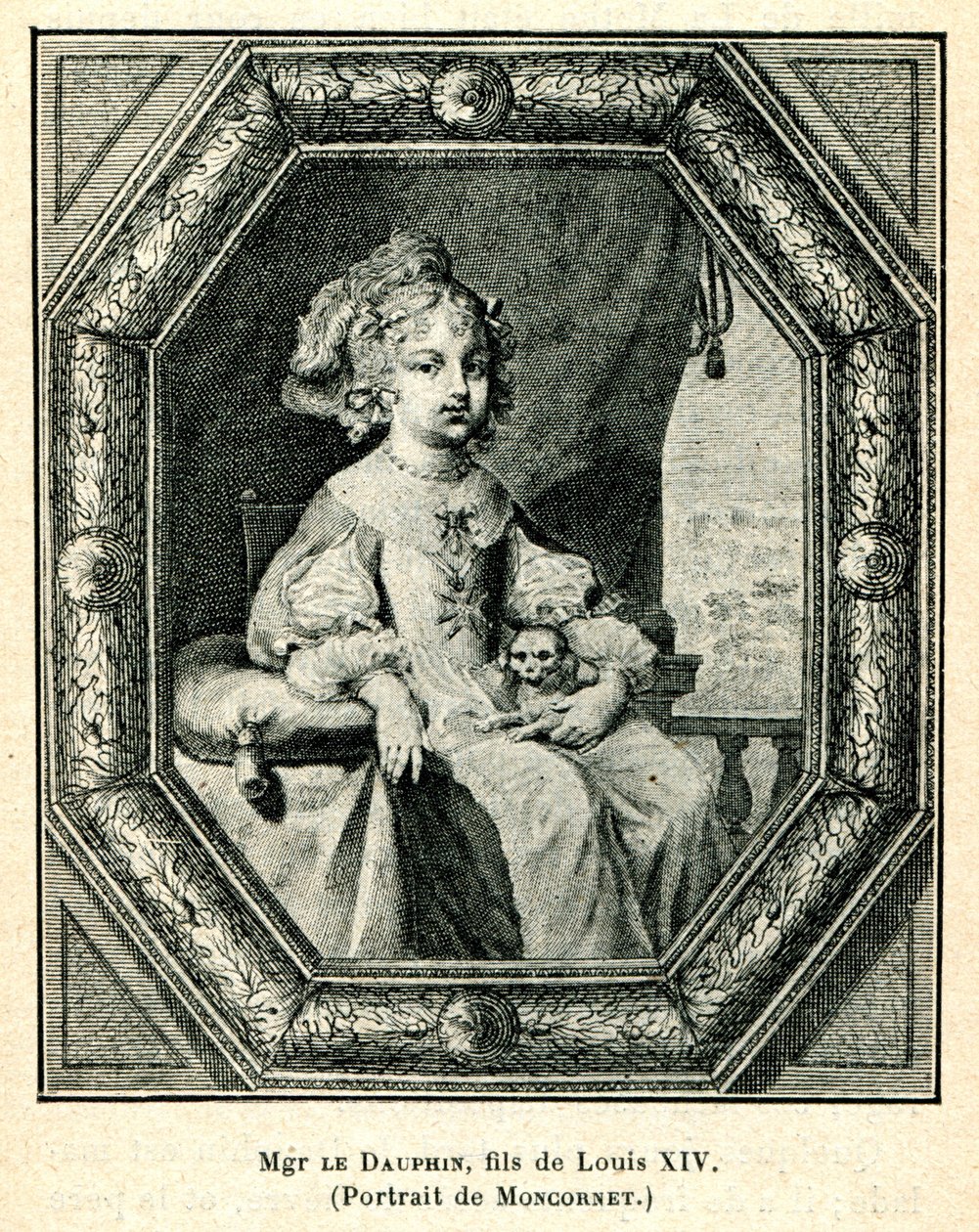 Cabanès, uddannelse af prinser005 Mgr. Dauphin, søn af Louis XIV af Balthasar Moncornet