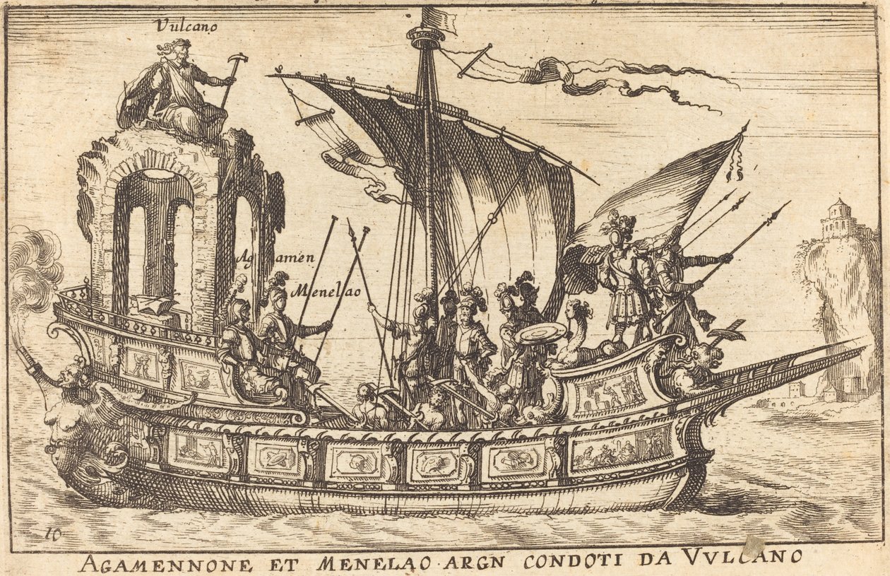 Agamemnon og Menelaos var gift med Vulcan af Balthasar Moncornet after Remigio Cantagallina