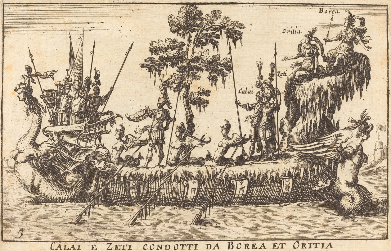 Calai blev hentet fra Zeti af Borea og Oritia af Balthasar Moncornet after Remigio Cantagallina