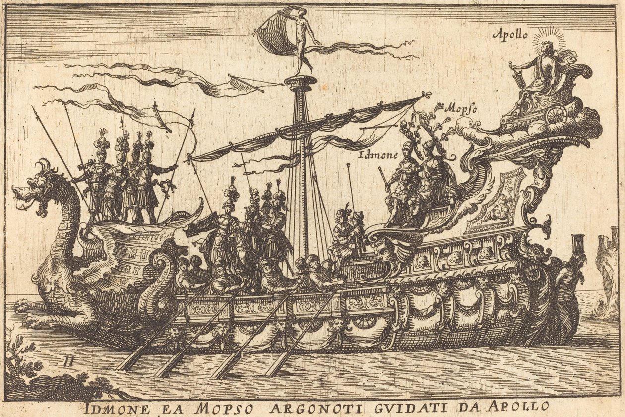 Identificerede Mopso Argonoti med guiderne fra Apollo af Balthasar Moncornet after Remigio Cantagallina
