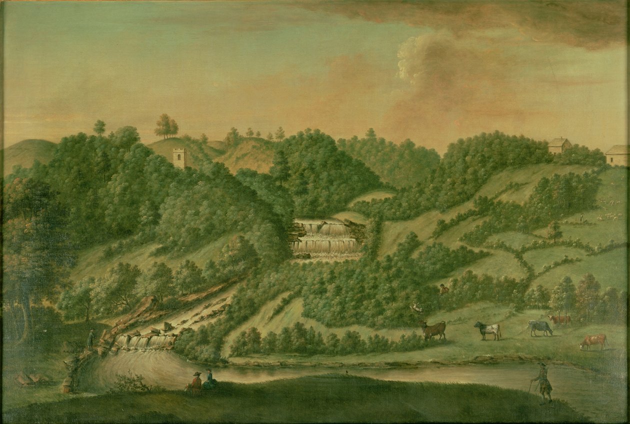 Udsigt over floden Skell ved Studley Royal af Balthasar Nebot