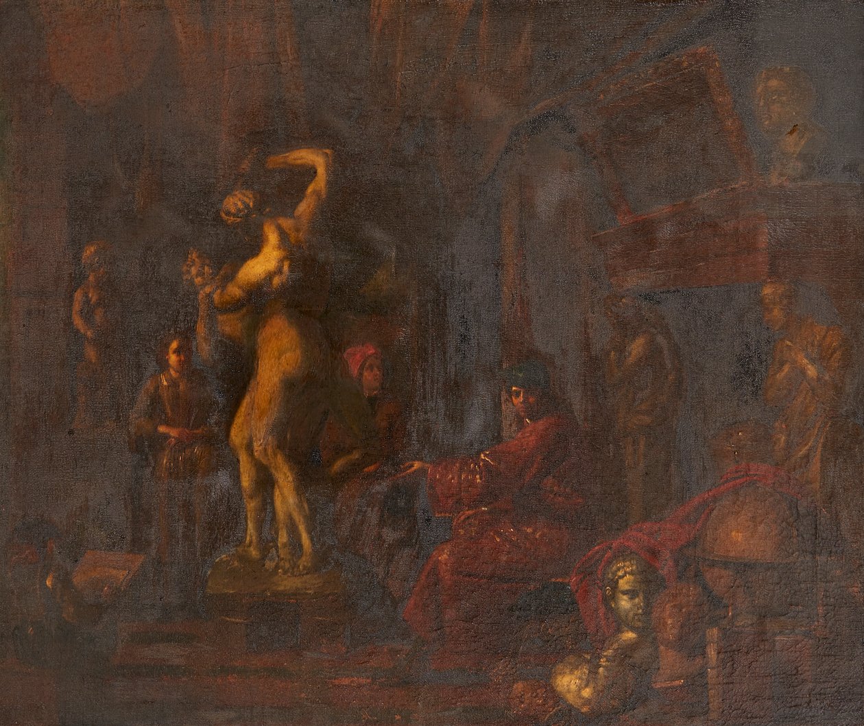 I kunstnerens studie (olie på lærred) af Balthasar van den (attr.to) Bossche