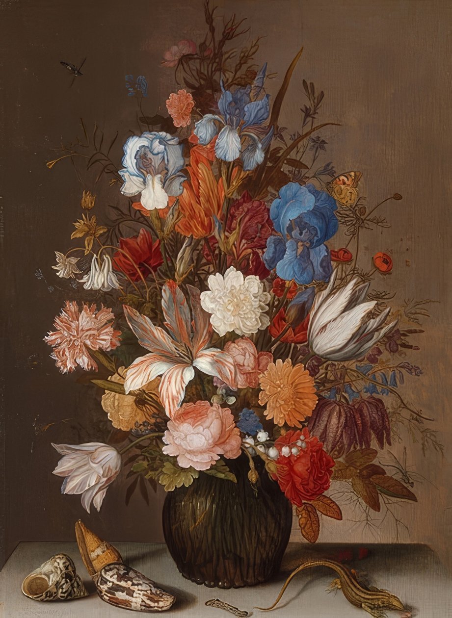 Stilleben med blomster. Omkring 1625-30 af Balthasar van der Ast