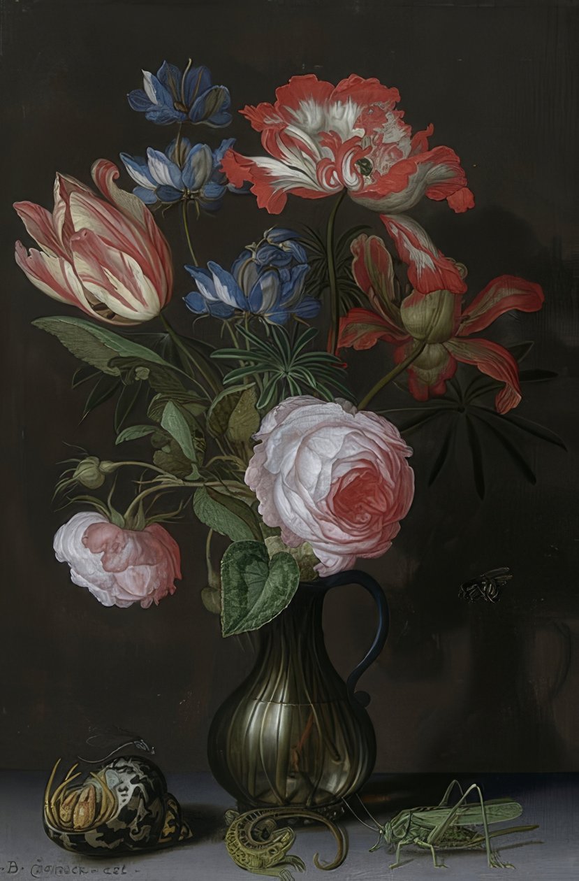 Stilleben med blomster. Omkring 1630 af Balthasar van der Ast