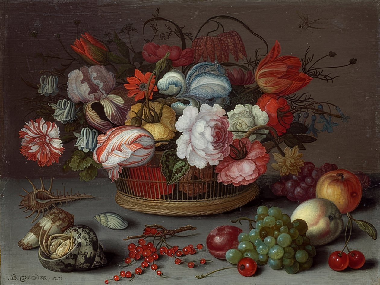 Kurv med blomster. Omkring 1622 af Balthasar van der Ast