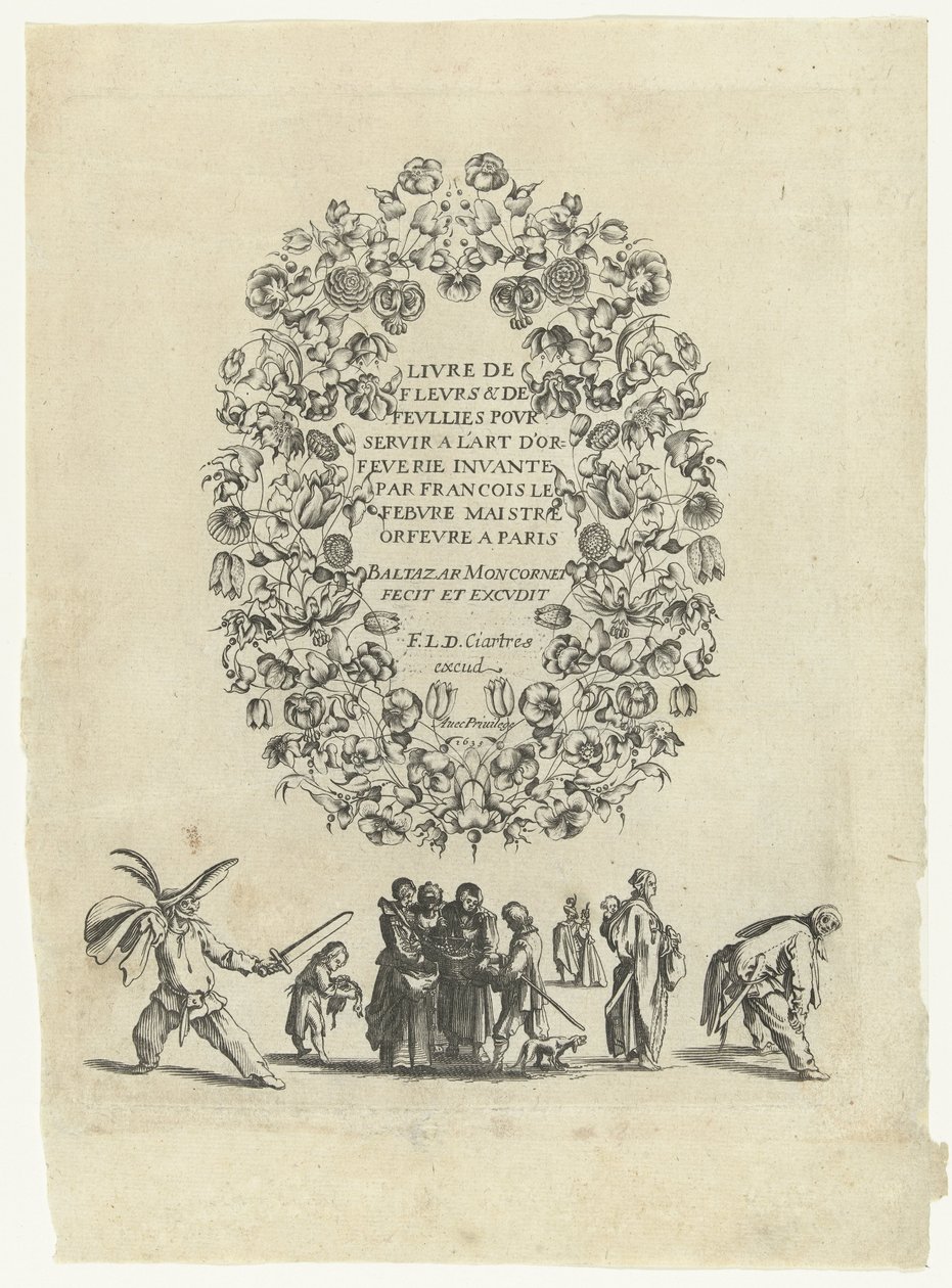 Titelblad: Book of Flowers & Follies til at tjene guldsmedens kunst (...) Book of Flowers & Follies til at tjene guldsmedens kunst (...) (serietitel på objektet) Book of Flowers & Follies til at tjene guldsmedens kunst (...) (serietitel) af Balthazar Moncornet