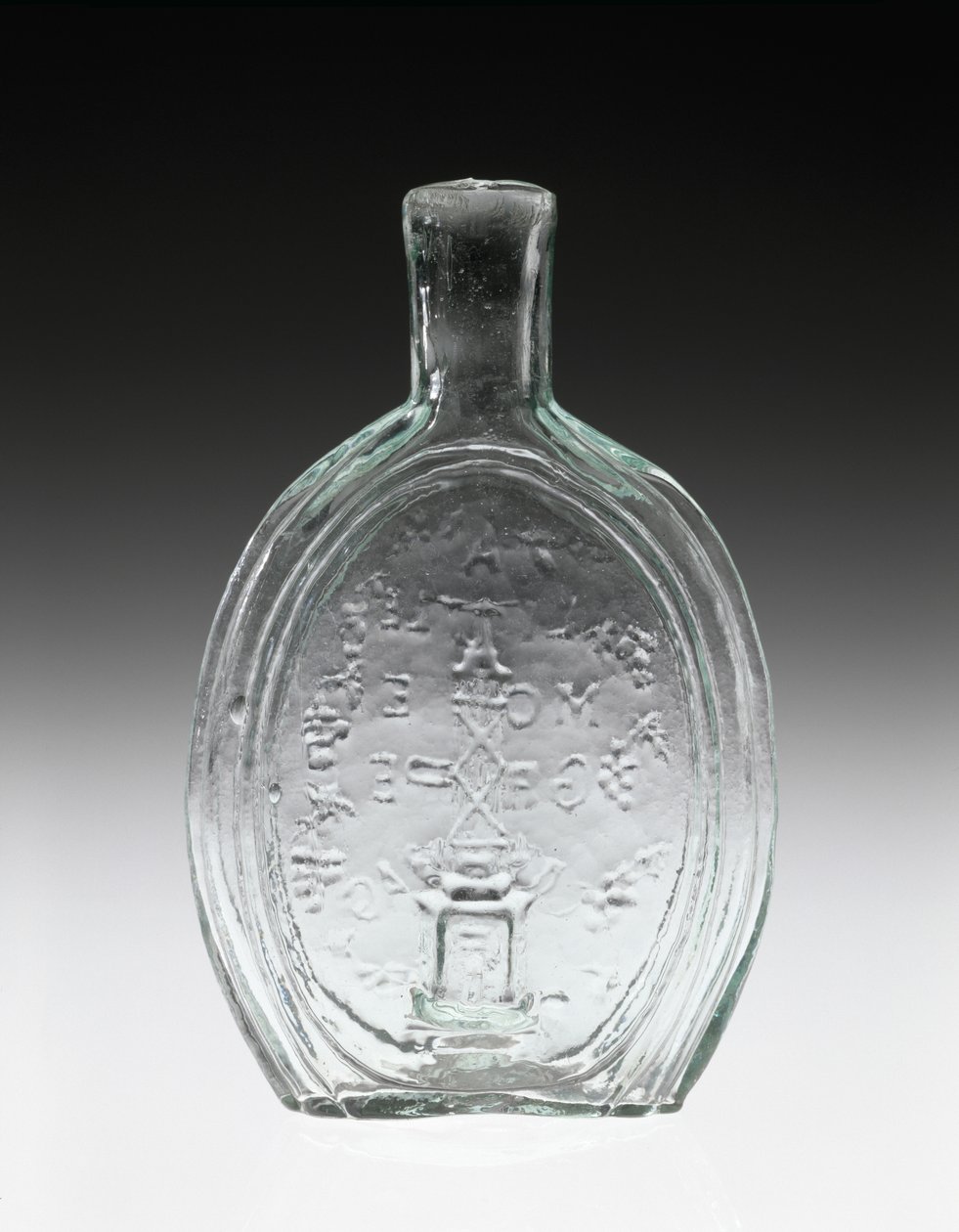 Figurkolbe, ca. 1847 (blyfrit glas) af Baltimore Glass Works