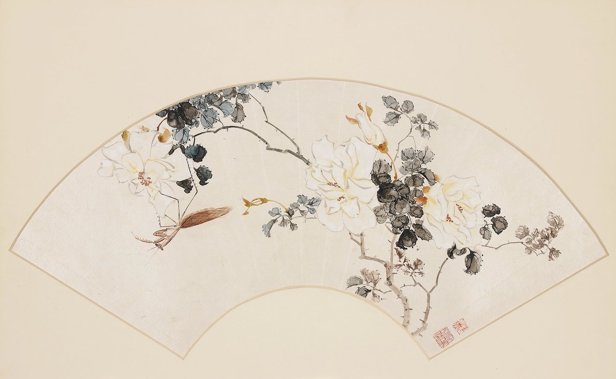 Rose og mantis, 1800-tallet 1801-1900 af Baoru Liu