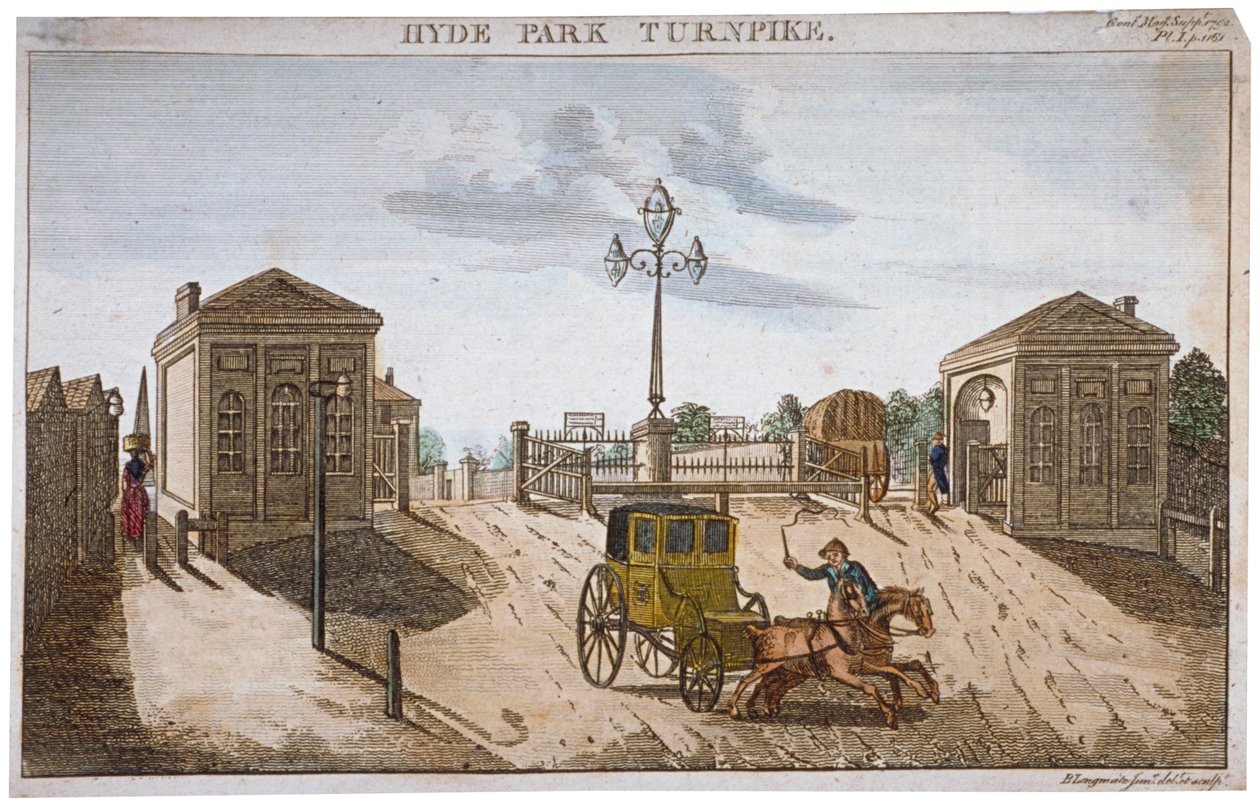 Udsigt over Hyde Park Corner Turnpike, Westminster, London, 1792. af Barak Longmate Jr
