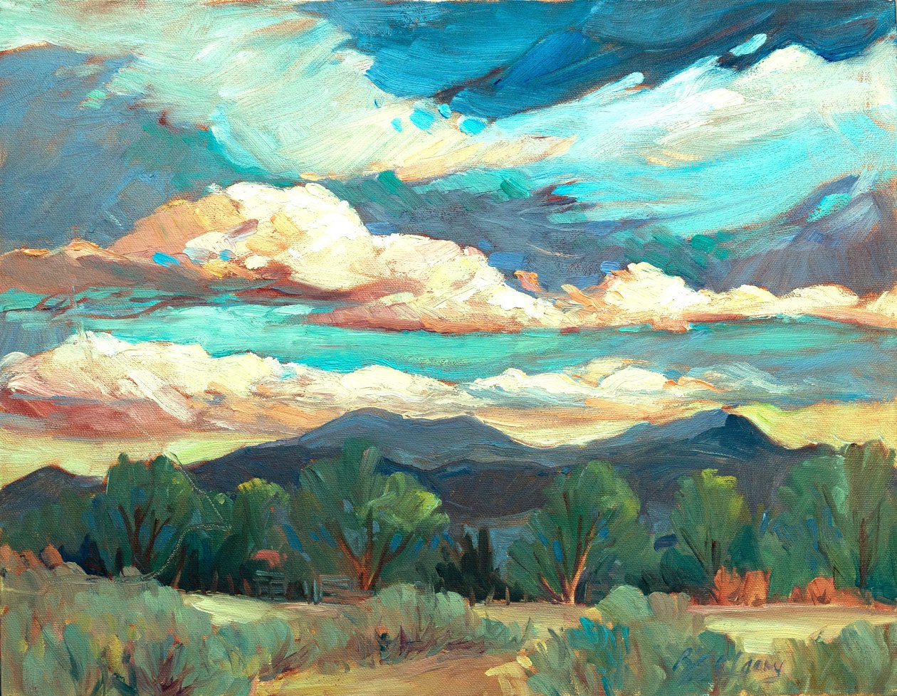 New Mexico Sky, ca. 1990-2005 (olie på lærred) af Barbara Cleary