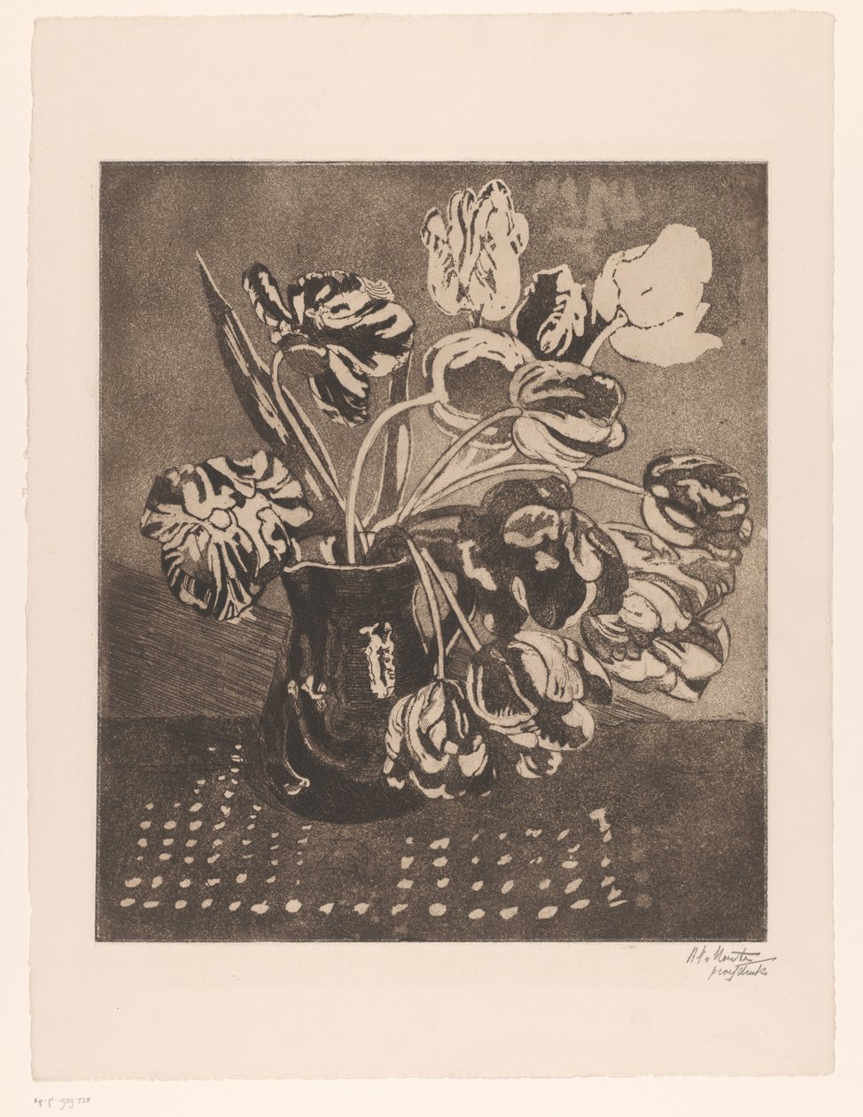 Tulipaner i en kande af Barbara Elisabeth van Houten (signed by artist)