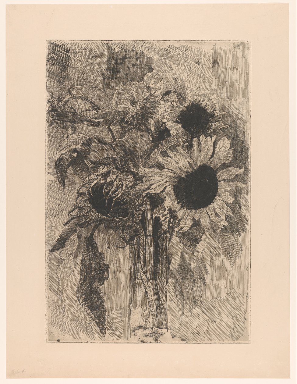 Solsikker i en vase af Barbara Elisabeth van Houten (signed by artist)