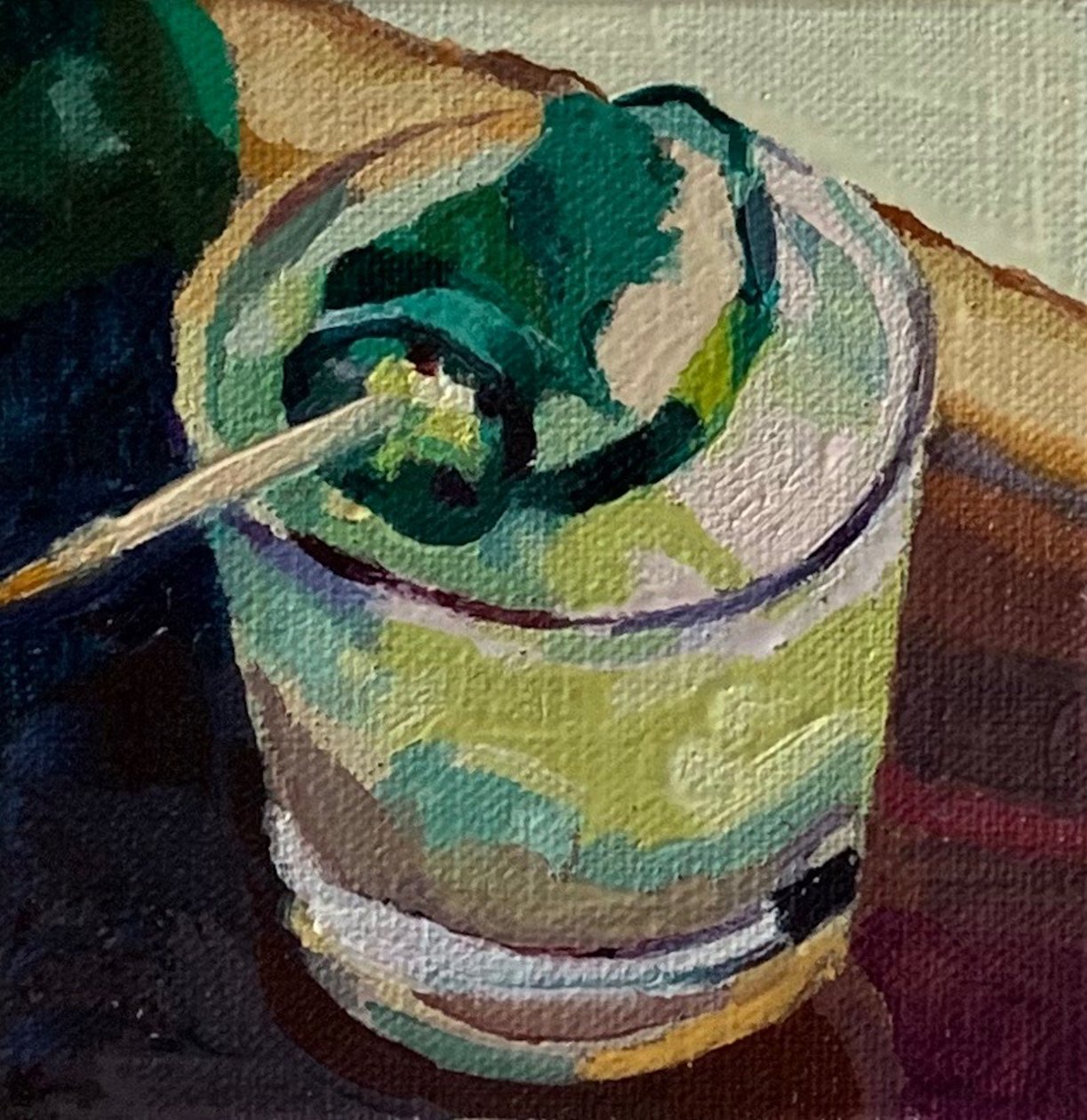 cocktail 2, 2019 (olie om bord) af Barbara Hoogeweegen