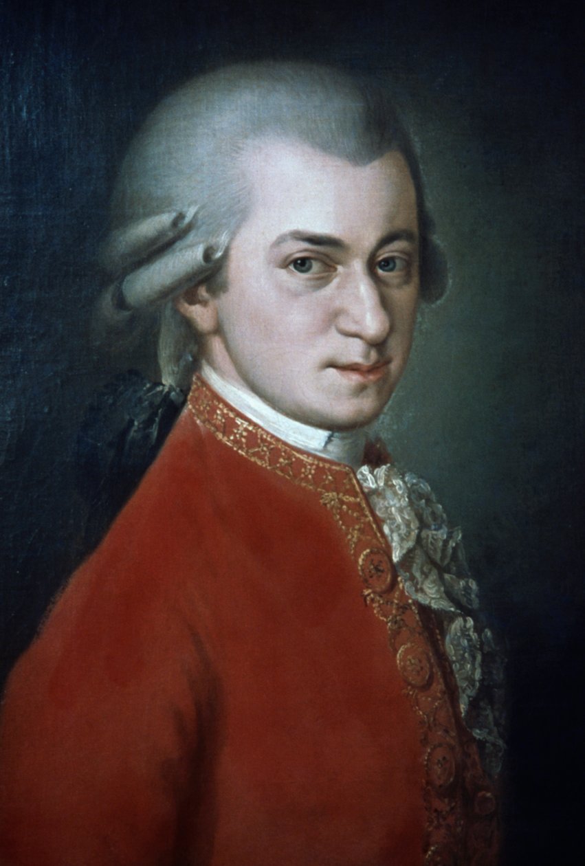 Wolfgang Amadeus Mozart (1756-1791), østrigsk komponist, posthumt portræt af Barbara Krafft af Barbara Krafft